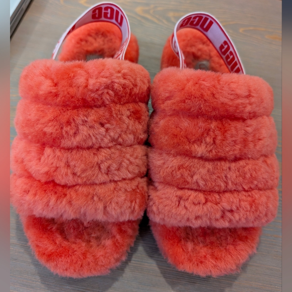 UGG Fluffy Red Slippers